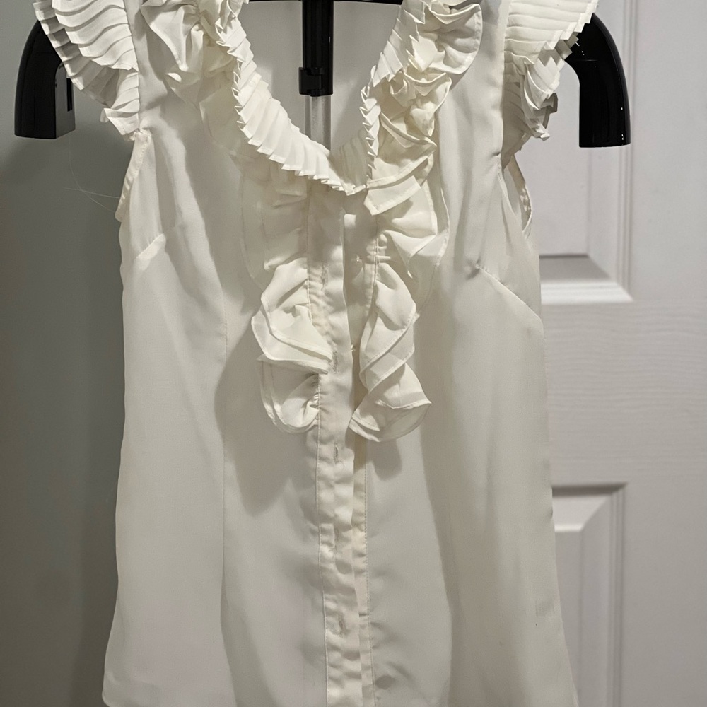 Off white vintage ruffle top